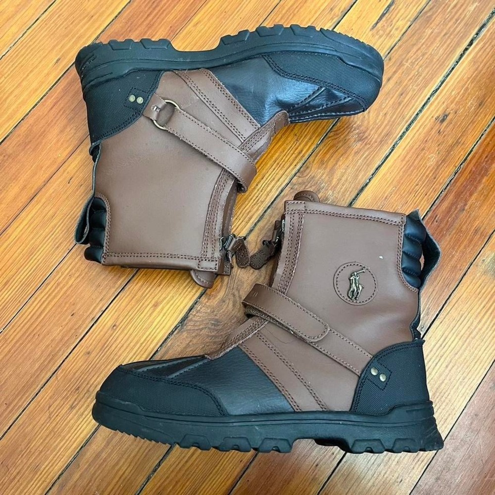 1990s Polo Ralph Lauren Leather Combat Boots size 8.5w